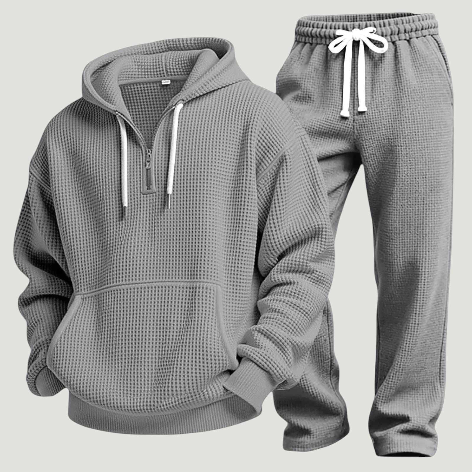 Oskar | Atmungsaktives, Weiches & Modernes Waffelstrick-Hoodie und Jogginghose Set 9