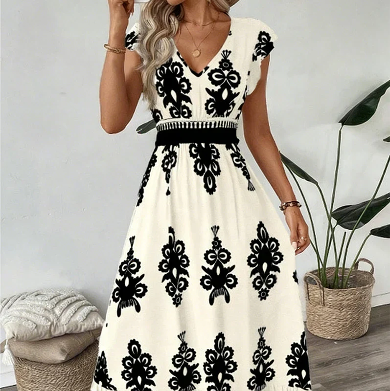 Osyrel | Elegantes, Weiches &amp; Stilvolles Bedrucktes Midikleid 13