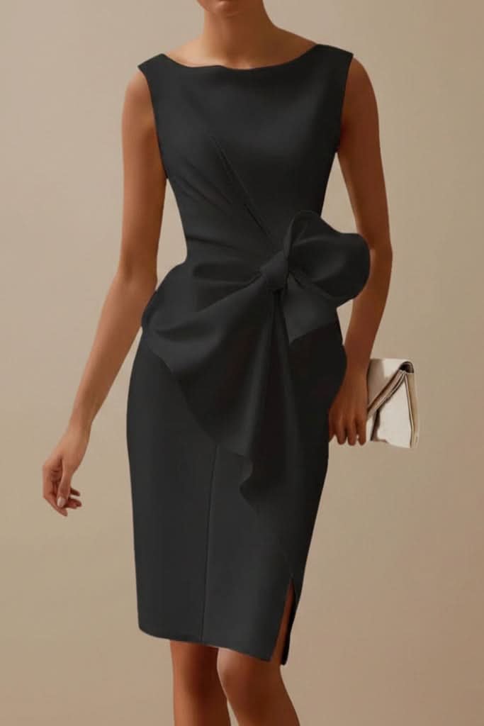 Penelope | Elegantes ärmelloses Cocktailkleid mit Schleifendetail 9