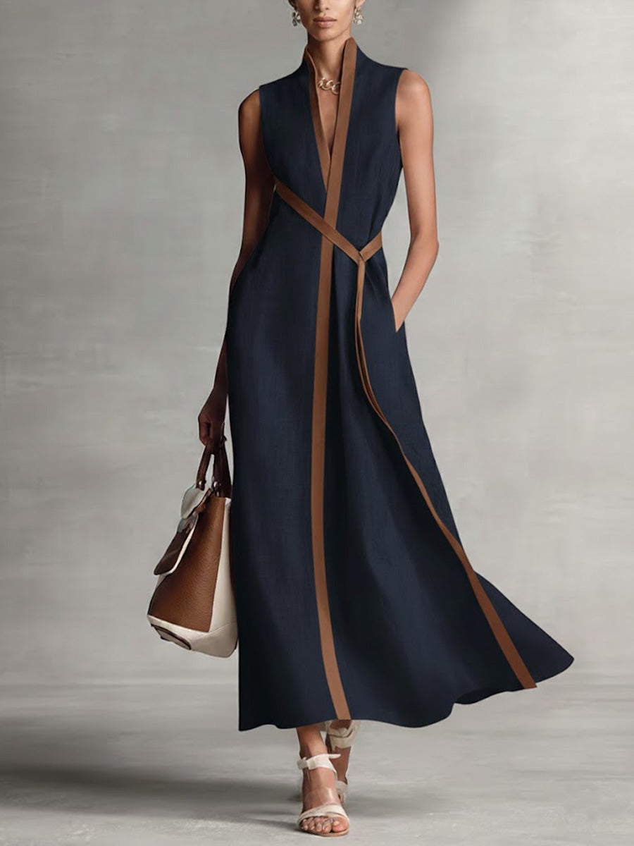 Persephone | Elegantes Wickel-Maxikleid Sommer mit V-Ausschnitt für Damen, Ärmellos & Maxi Länge 1