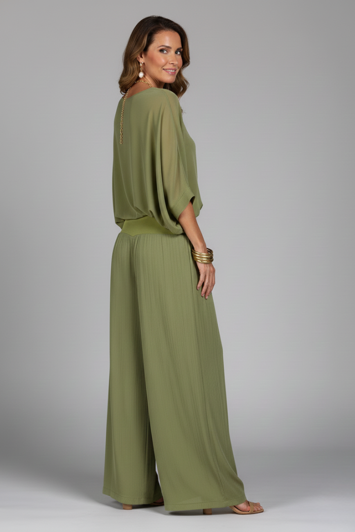 Pia | Elegantes Twin Set Damen – V-Ausschnitt & Weites Bein für Stil und Komfort 2