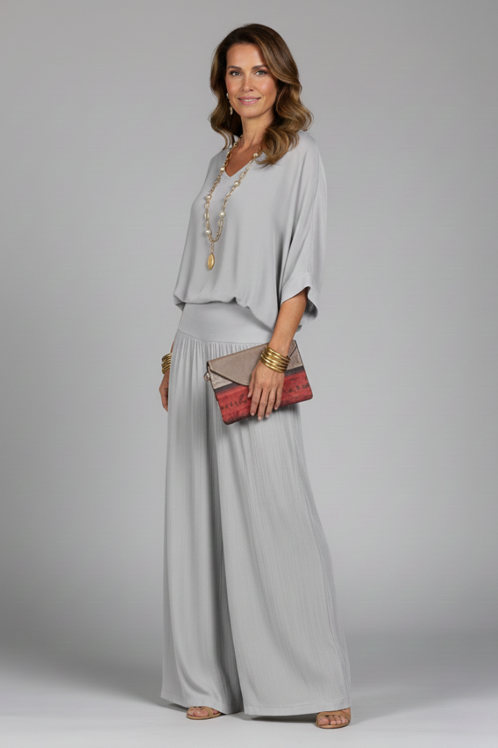 Pia | Elegantes Twin Set Damen – V-Ausschnitt & Weites Bein für Stil und Komfort 5