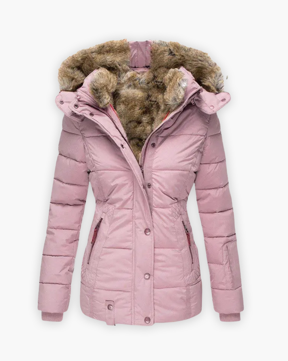 Kapuzen Winterjacke mit Kunstfellfutter