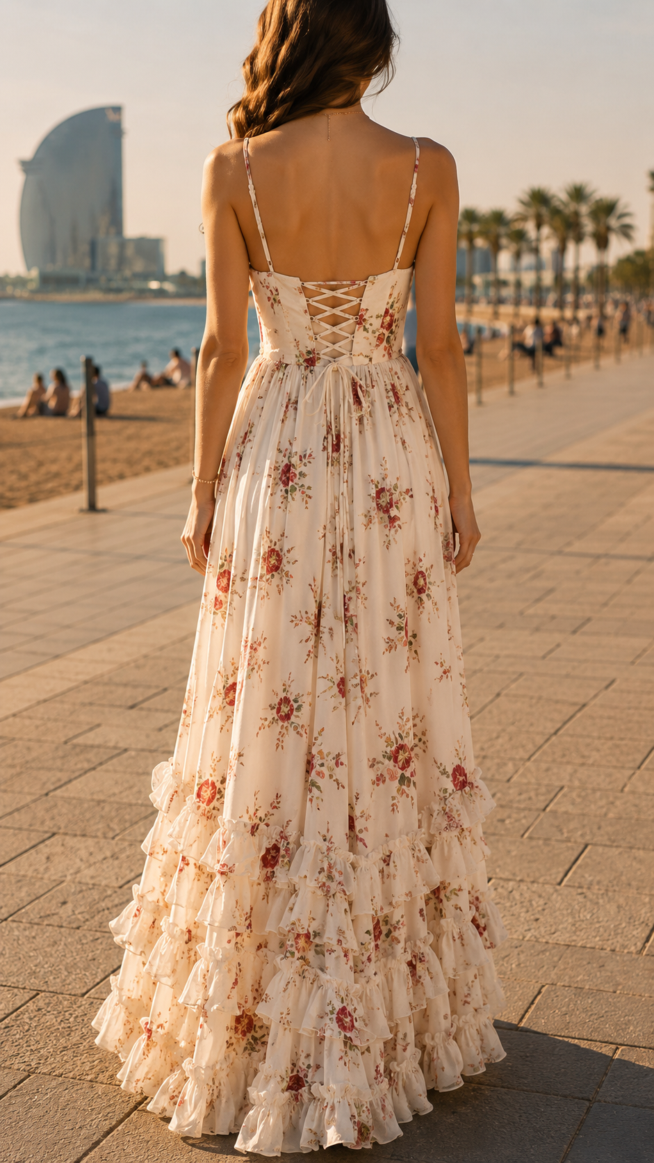 Queniva | Elegantes, Fließendes Maxikleid für Damen – Feminine Silhouette mit Blumenmuster 1