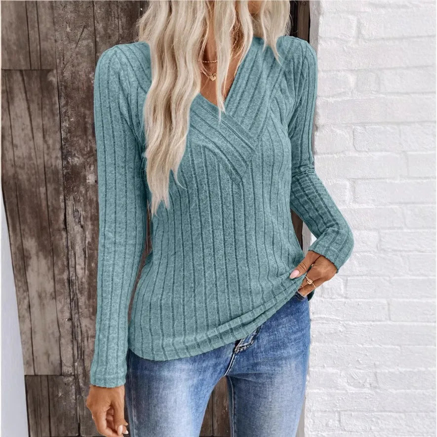 Quinn | Eleganter Pullover mit versenkten Streifen 0