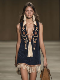 Amalia | Luftiges und verspieltes Damen Minikleid im Bohemian Stil