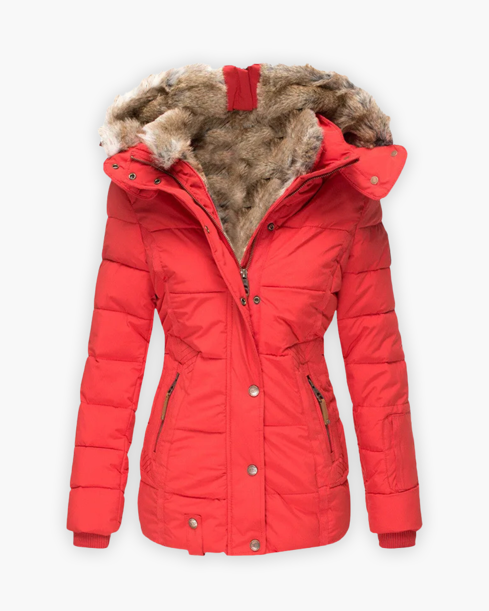 Kapuzen Winterjacke mit Kunstfellfutter