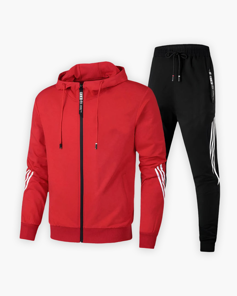 Sportlicher Trainingsanzug mit Kapuze und Reißverschluss
