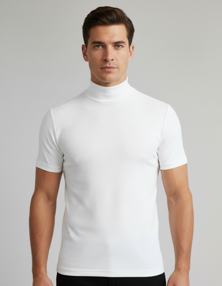 Ronan | Elegantes, Bequemes &amp; Pflegeleichtes Rollkragen Slim Fit Herrenhemd 0