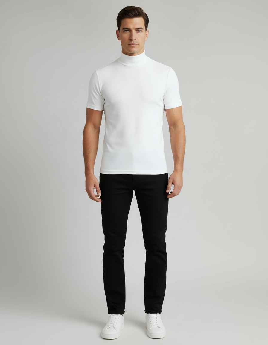 Ronan | Elegantes, Bequemes &amp; Pflegeleichtes Rollkragen Slim Fit Herrenhemd 1