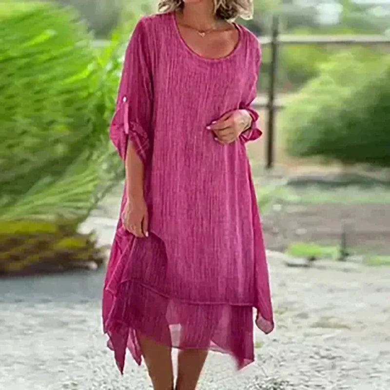 Rosa | Lässiges, Fließendes &amp; Feminines Midikleid für Damen 0