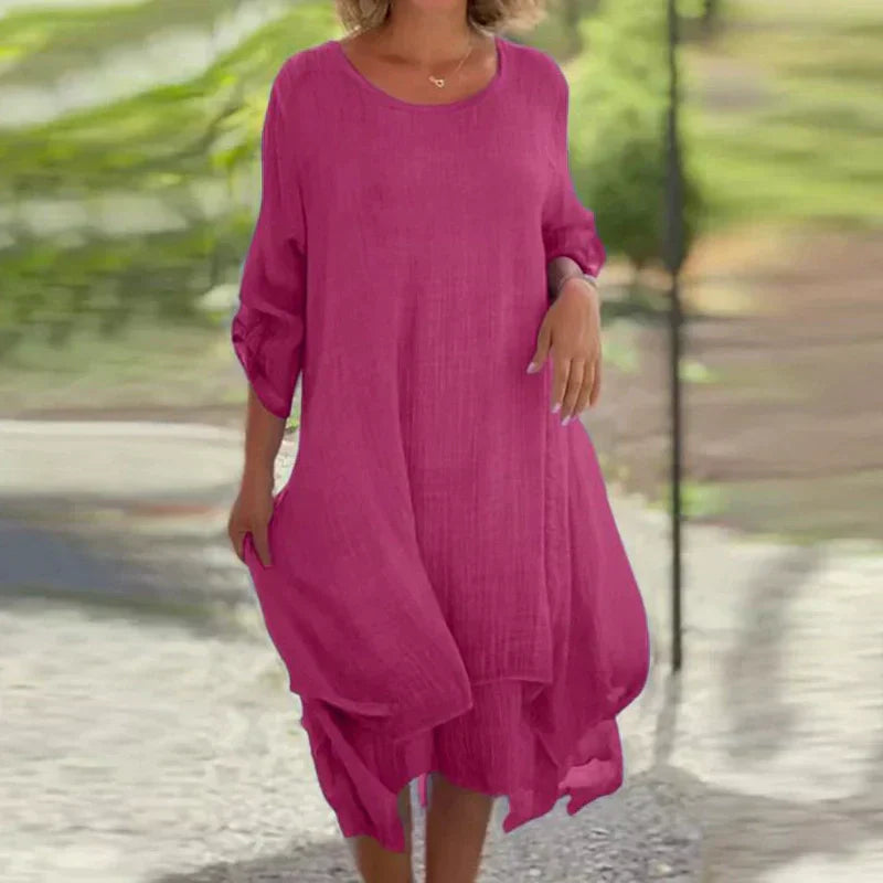 Rosa | Lässiges, Fließendes &amp; Feminines Midikleid für Damen 1