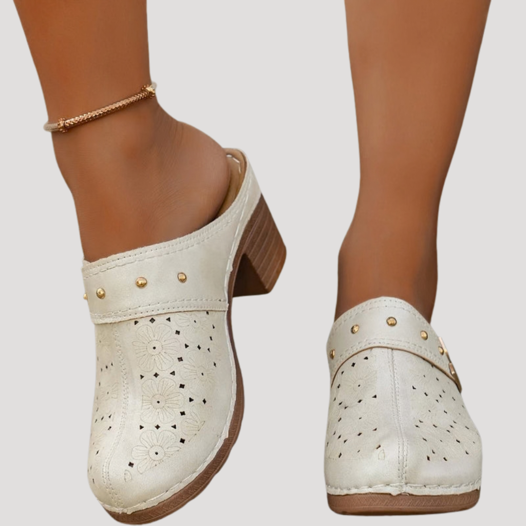 Rosabelle | Damen Clog Mule Blockabsatz Casual Slip-On Stil Elegant 1