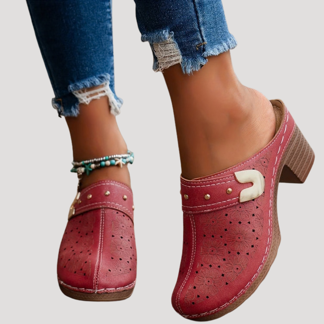 Rosabelle | Damen Clog Mule Blockabsatz Casual Slip-On Stil Elegant 2