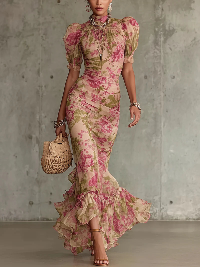 Rosalina | Elegantes, Feminines &amp; Zeitloses Vintage Rose Maxikleid 0