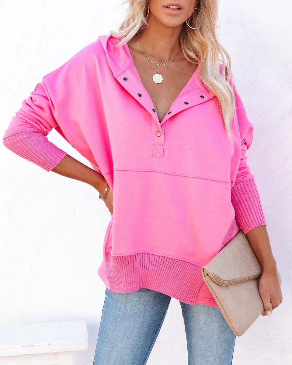Rosie | Lang geschnittener Damen-Kapuzenpullover mit Kordelzug 12