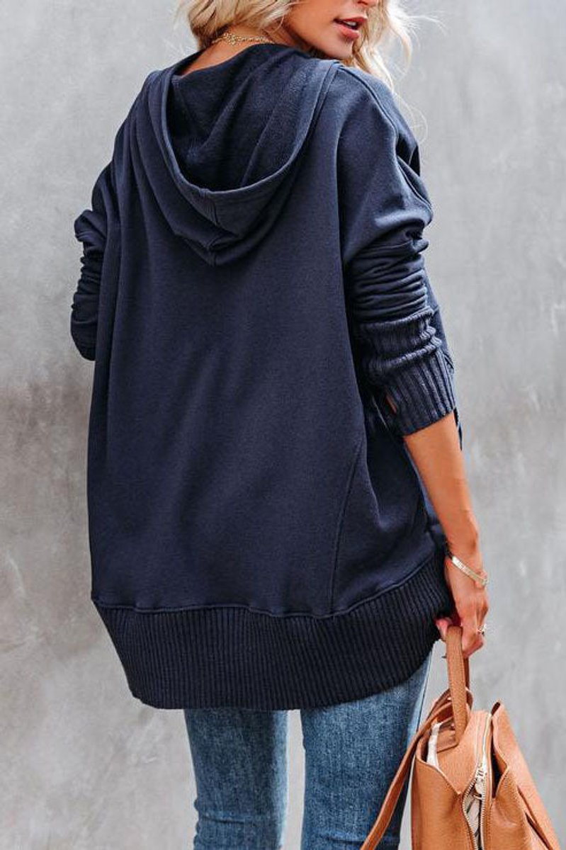 Rosie | Lang geschnittener Damen-Kapuzenpullover mit Kordelzug 8