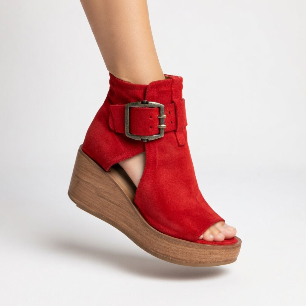 Runa | Bequeme Keilsandalen Damen – Atmungsaktiv, Elegant & Schwarz 1