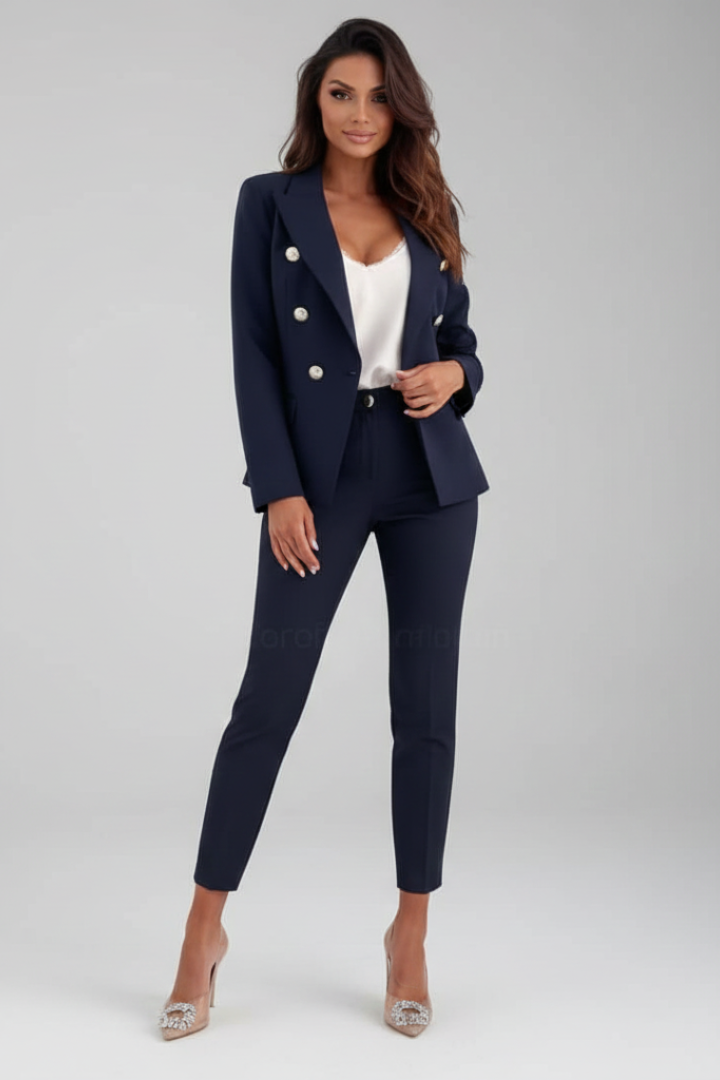 Samantha | Elegantes Damen Anzug Blau – Zweireihiges Blazer-Anzug-Set für Stilbewusste 6
