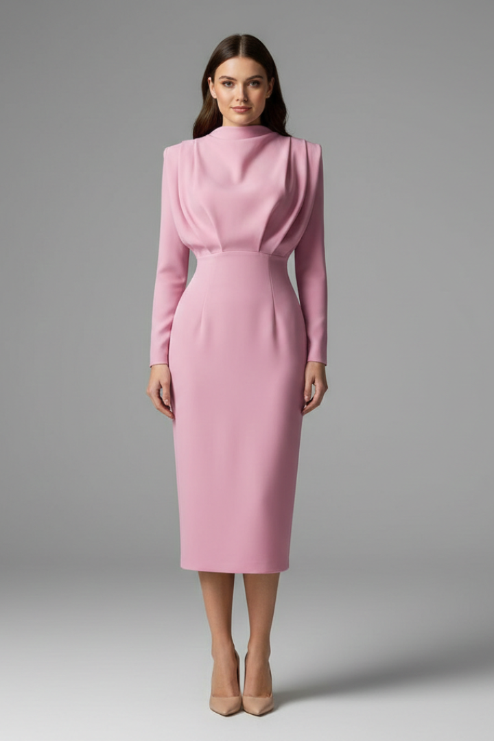 Sarina | Elegantes Maxikleid Langarm für Damen – Festlich &amp; Warm für Besondere Anlässe 0