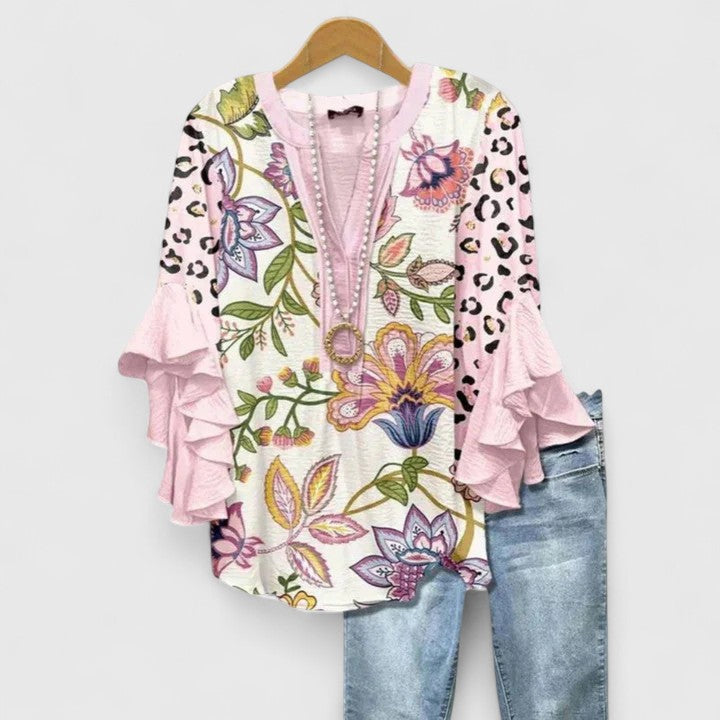 Saryphiah | Elegante, Atmungsaktive Damenbluse mit Rüschenärmeln 7