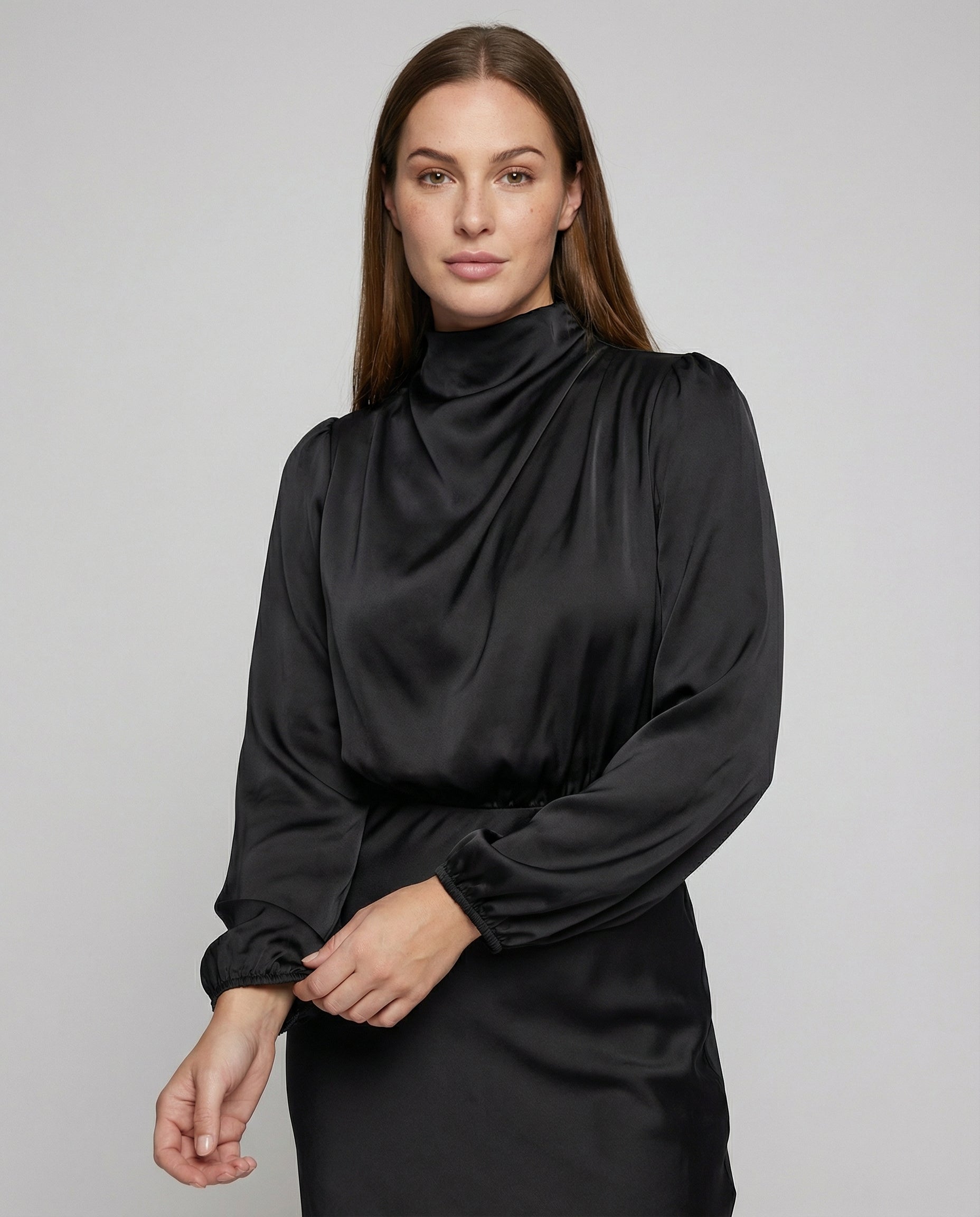 Selina | Elegantes, Fließendes &amp; Stilvolles Damen-Satinkleid 1