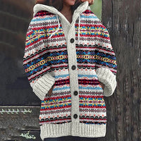 Anna | Gemütliche und stilvolle Damen-Strickjacke mit Muster