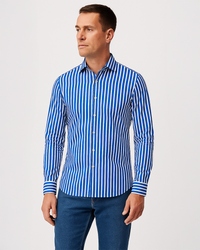 Slim Fit Hemd gestreift mit Button-Down-Kragen