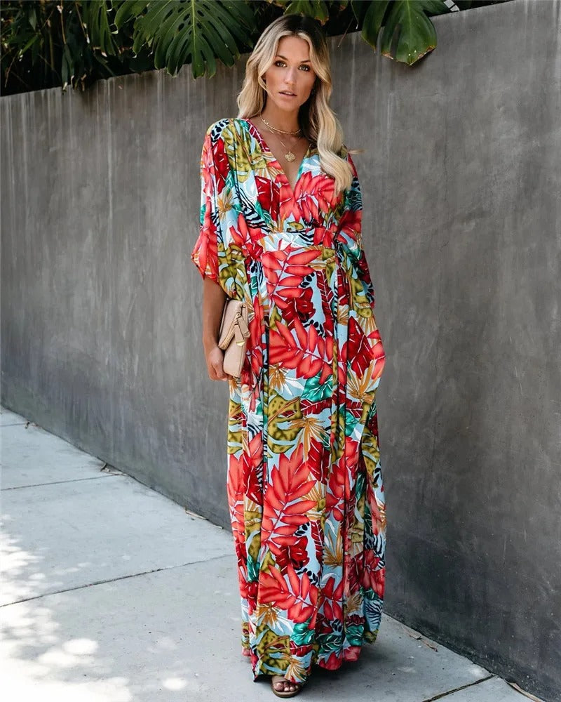 Sienna | Hochzeitsgästekleid Wickelstil Boho Elegantes Maxi Design 2
