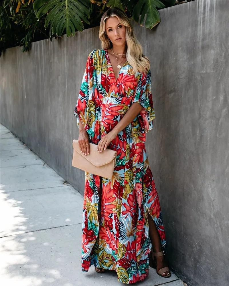 Sienna | Hochzeitsgästekleid Wickelstil Boho Elegantes Maxi Design 4