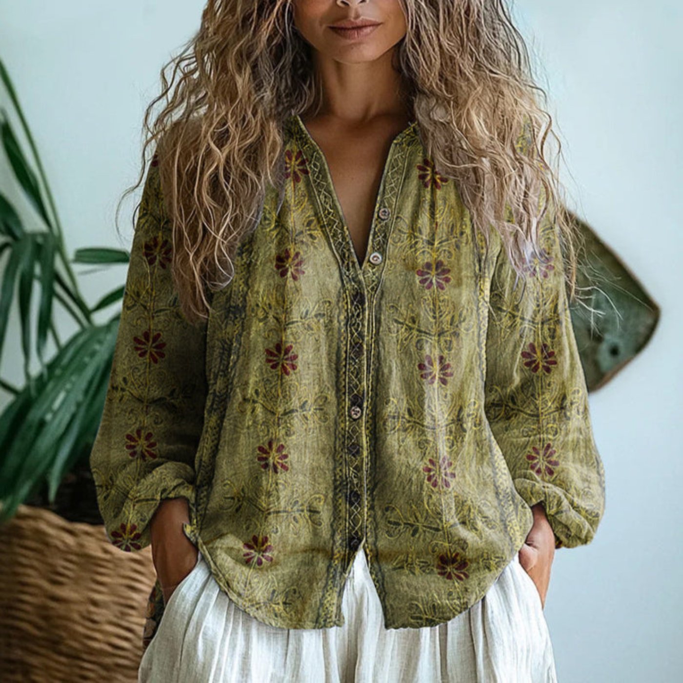 Sienna | Leichte und elegante Leinenbluse im Bohème-Stil 2