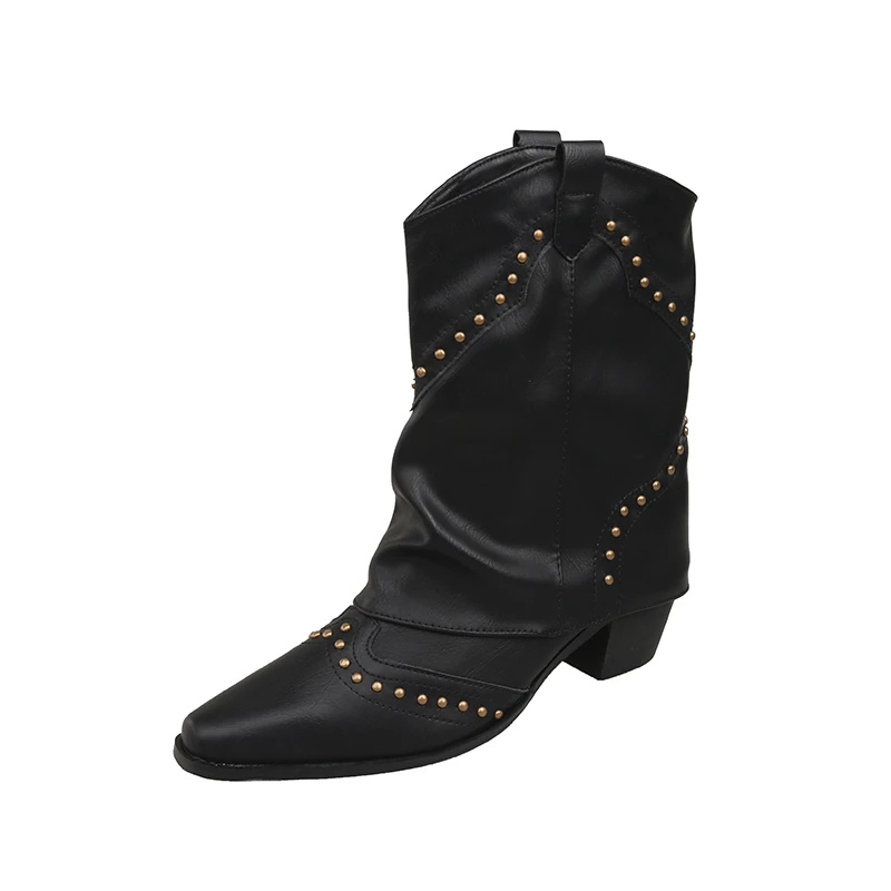 Sierra™ | Westernstiefel Nietenbesetzt Mid-Heel Damenstil 0