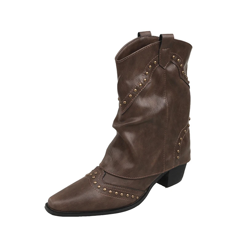 Sierra™ | Westernstiefel Nietenbesetzt Mid-Heel Damenstil 4