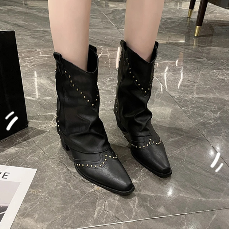 Sierra™ | Westernstiefel Nietenbesetzt Mid-Heel Damenstil 6