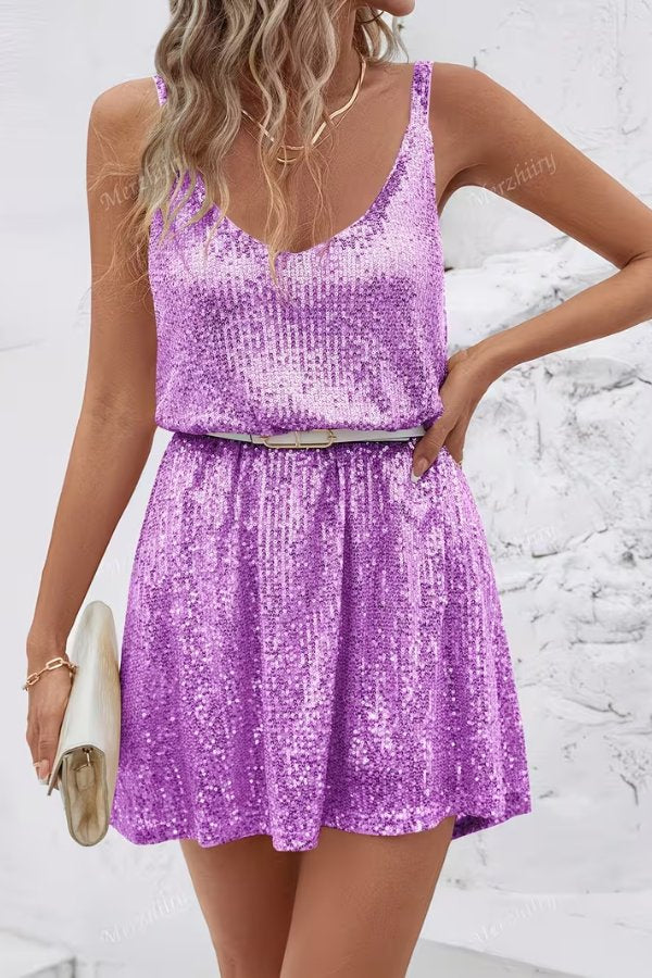 Sophia | Strahlendes und bequemes Pailletten-Minikleid 6
