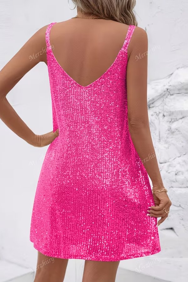 Sophia | Strahlendes und bequemes Pailletten-Minikleid 7