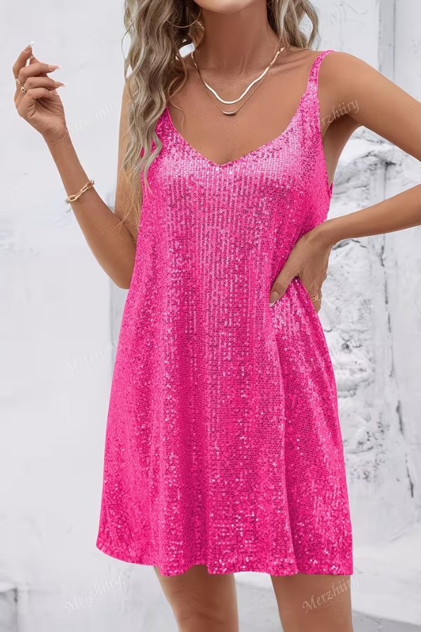 Sophia | Strahlendes und bequemes Pailletten-Minikleid 8