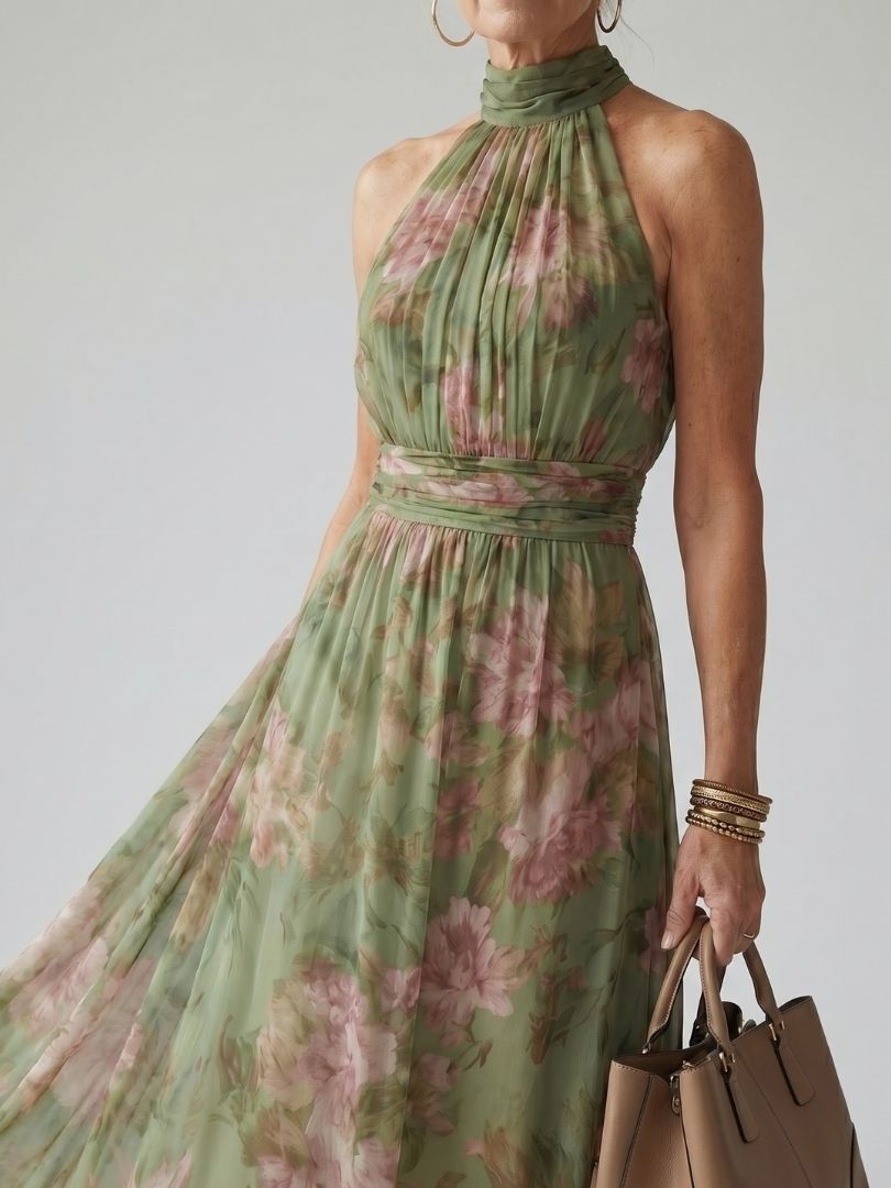 Sophie | Elegantes, Florales Midi-Kleid für Hochzeitsgäste – Festliche Kleider Damen 1