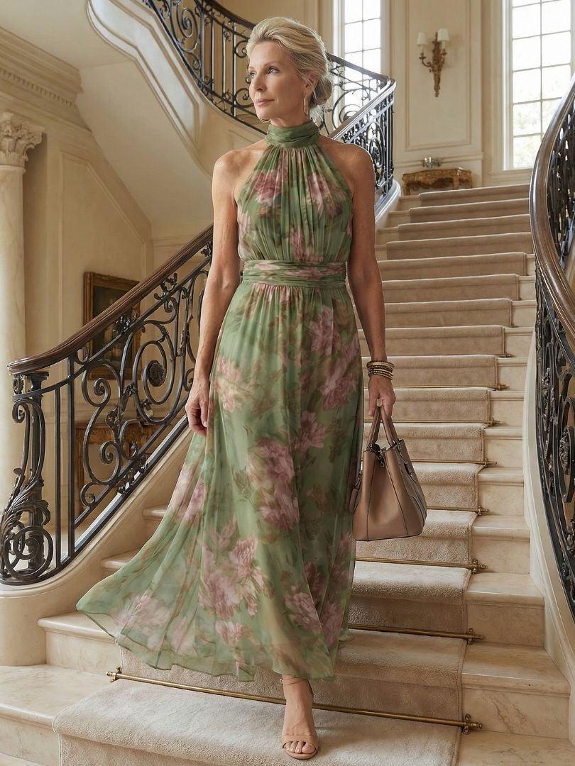 Sophie | Elegantes, Florales Midi-Kleid für Hochzeitsgäste – Festliche Kleider Damen 5