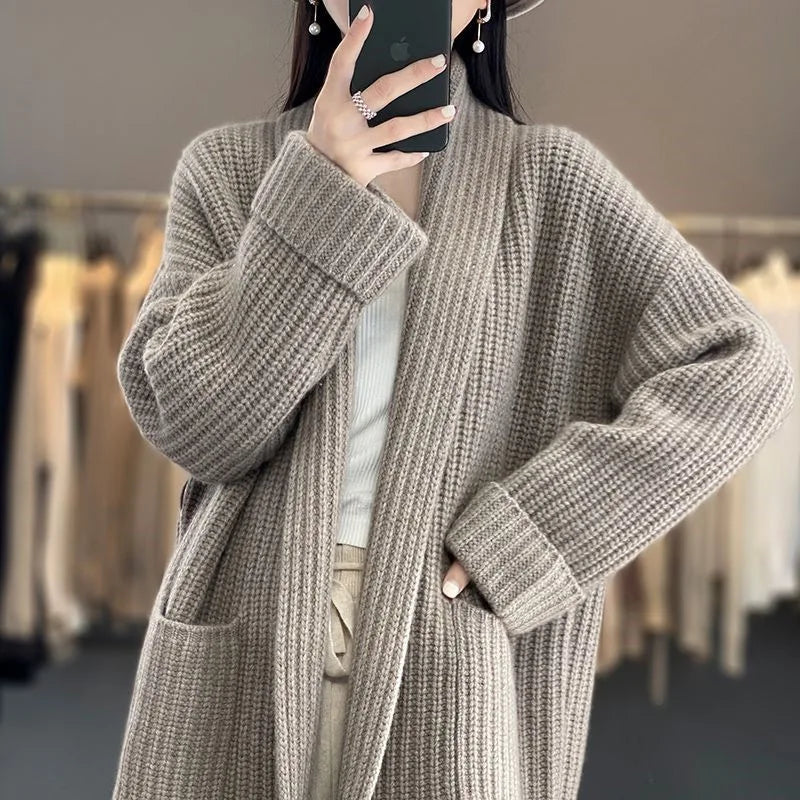 Sora | Black Cardigan Open Knit Relaxed Fit Elegant Layering 1