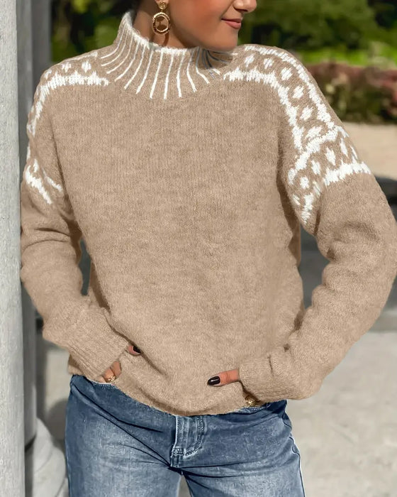 Stephanie | Eleganter und warmer Doppelstrick-Waffelpullover 1