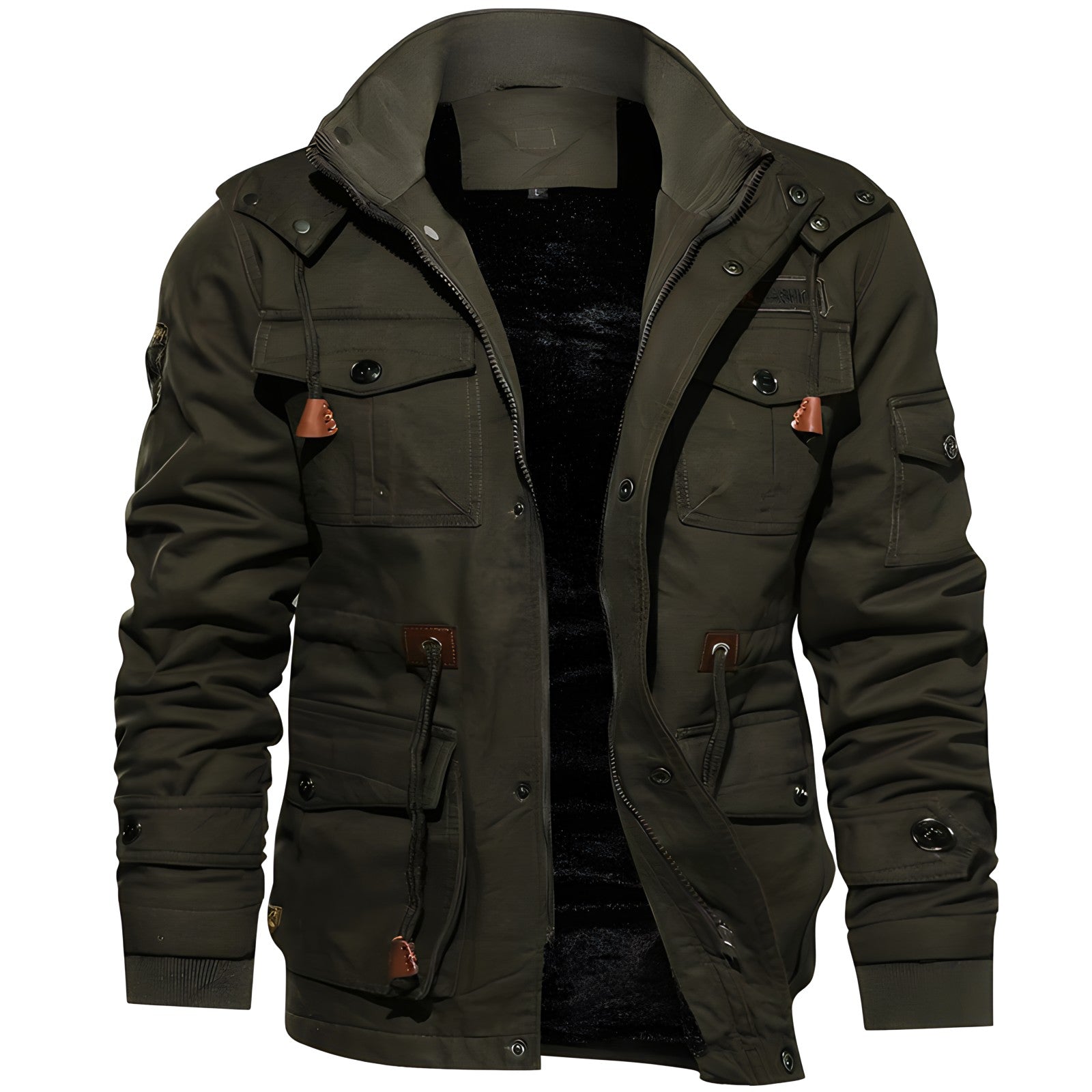 Talon | Vielseitige Militär Jacke mit Fleece-Kapuze und Taschen 0