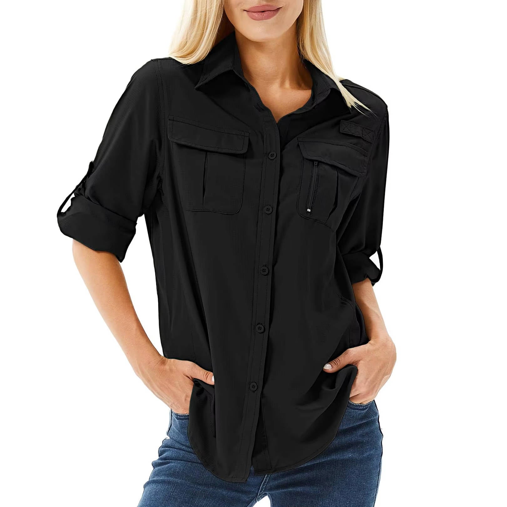 Tara | Wanderhemd Damen Langarm UPF 50 Atmungsaktiv Safari Stil 3