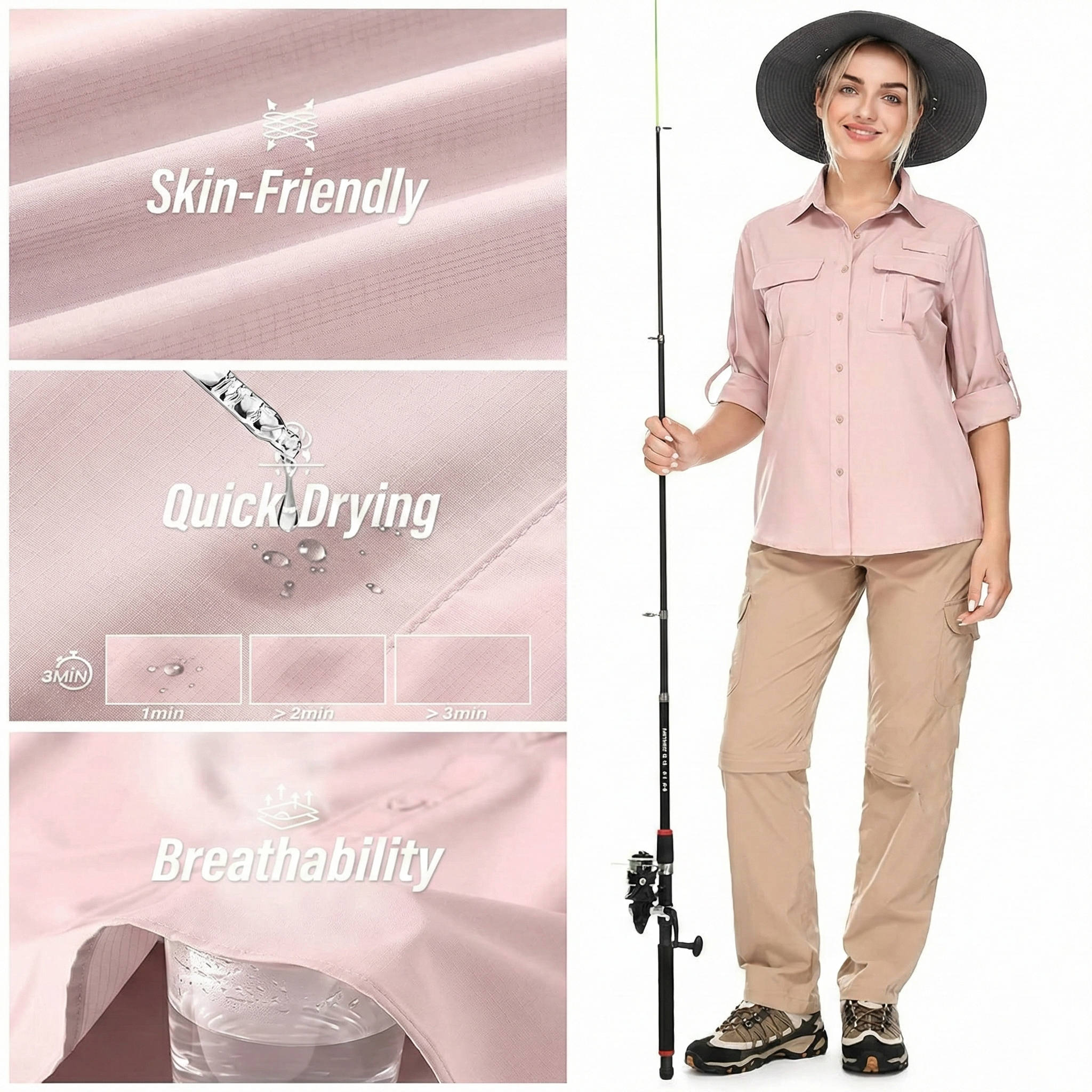 Tara | Wanderhemd Damen Langarm UPF 50 Atmungsaktiv Safari Stil 6