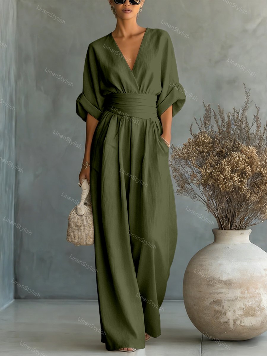 Tessa | Jumpsuit Damen Elegant V-Ausschnitt Slim Fit Komfort 10