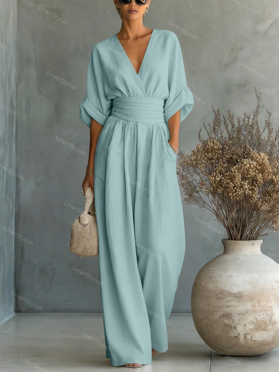 Tessa | Jumpsuit Damen Elegant V-Ausschnitt Slim Fit Komfort 11
