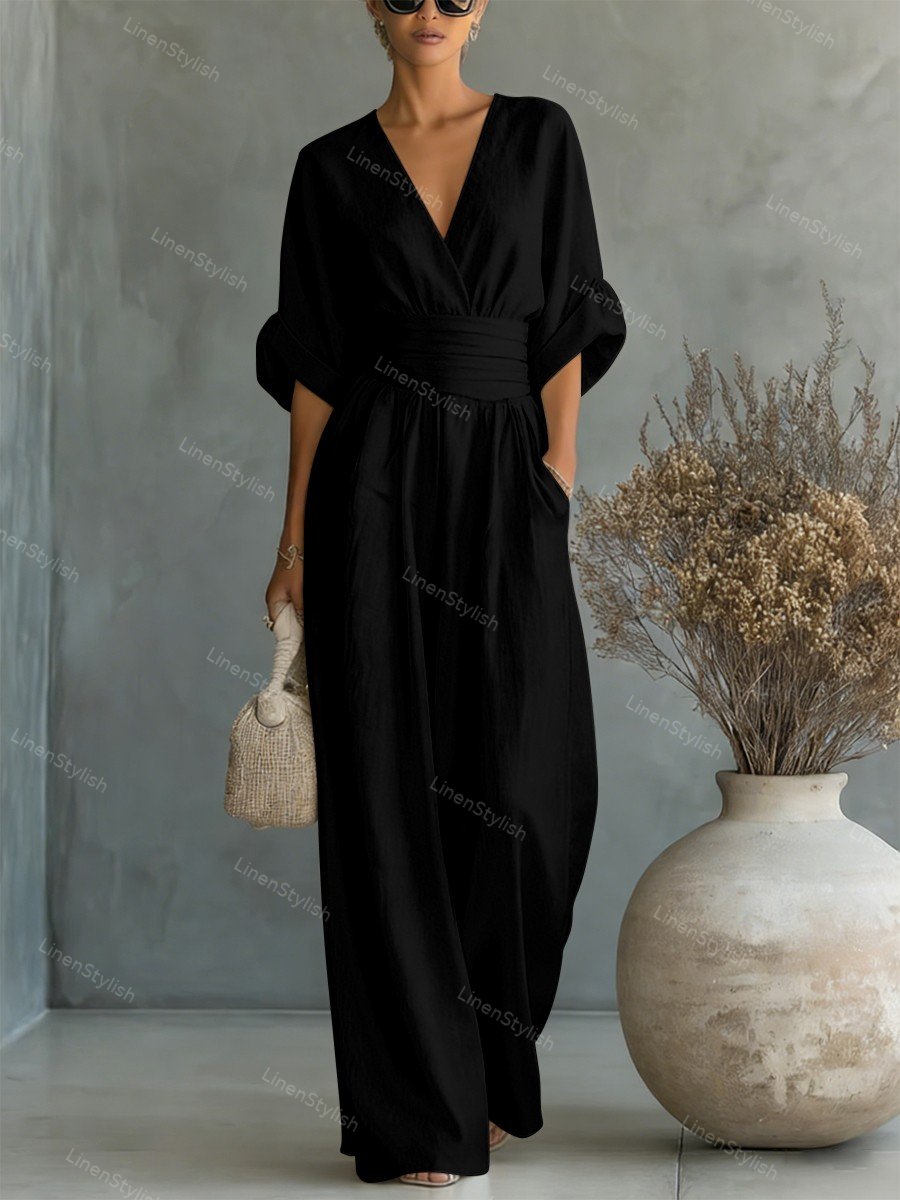 Tessa | Jumpsuit Damen Elegant V-Ausschnitt Slim Fit Komfort 8