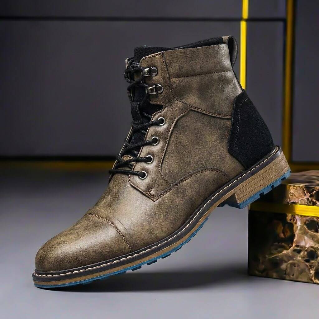 Tristan | Markante und hochwertige zweifarbige Lederstiefel 3