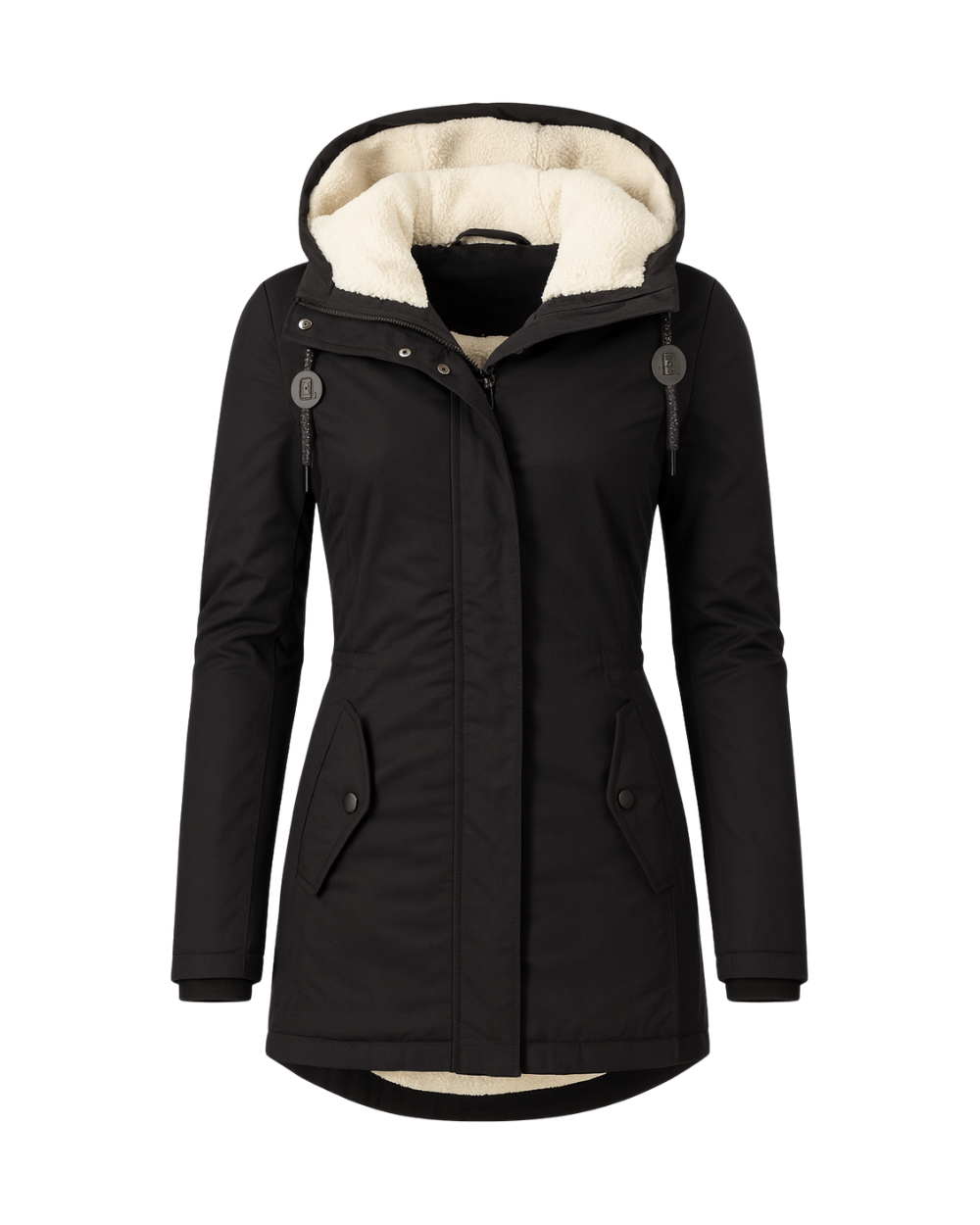 Kapuzen-Wintermantel mit Fleecefutter