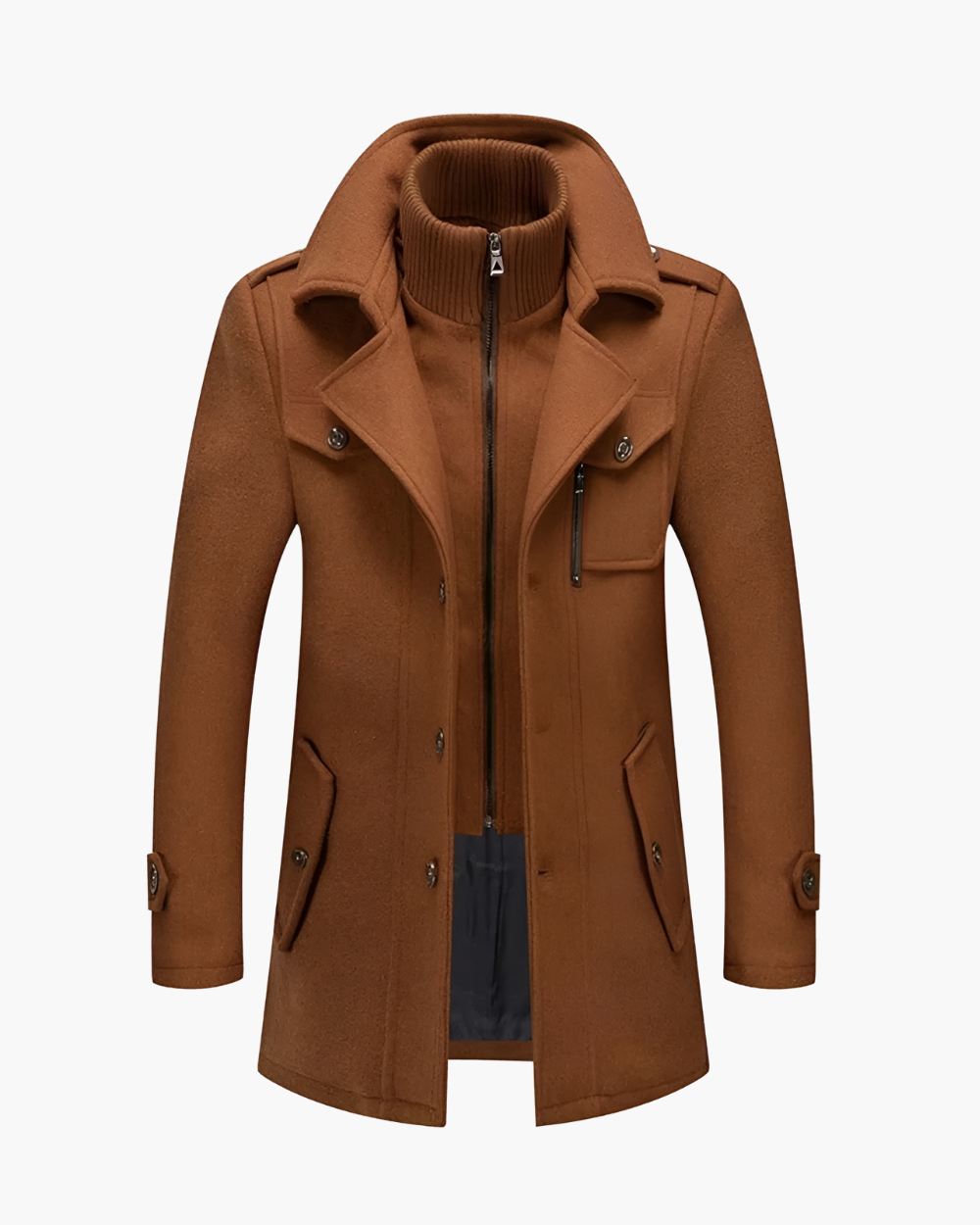 Warmer Kurzmantel mit doppelter Frontpartie